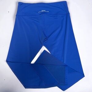 LORNA JANE Ankle Biter 3/4 Sculpting Mesh Leggings in Magnetic Blue Size Small